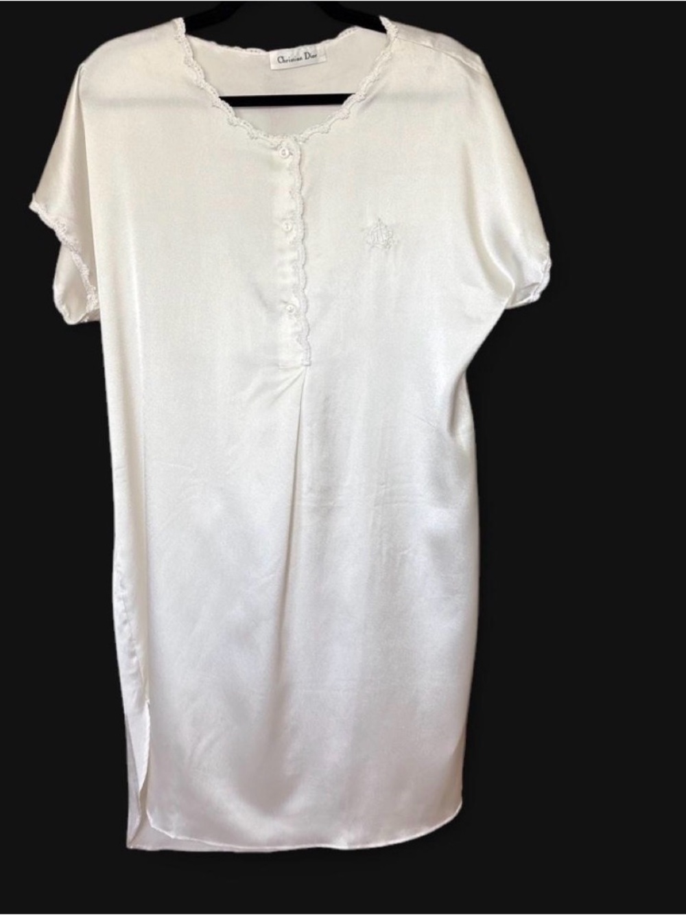 Vintage Christian Dior White Satin Nightgown